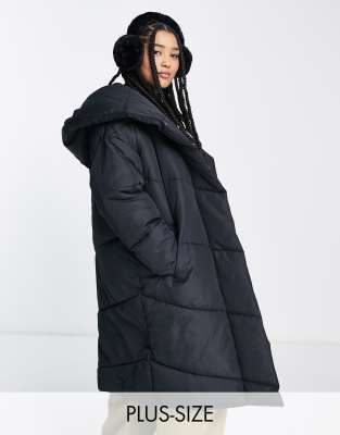 Noisy May Curve Noisy May Curve longline padded coat in black