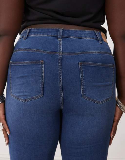Noisy May – Curve – Mellanblå, tvättade, skinny jeans med hög midja, 4 av 5