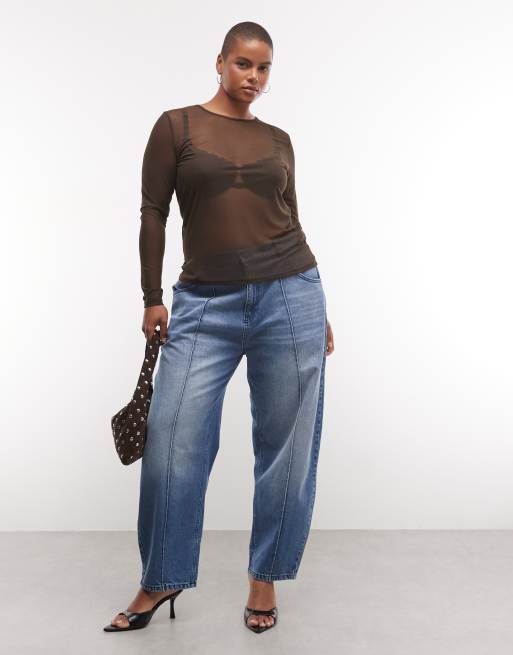 Noisy May Curve mesh top in brown, 2 of 4