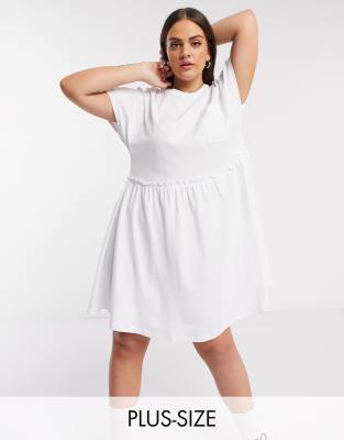 white plus size shirt dress