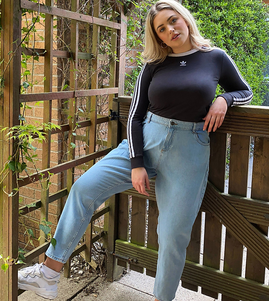 Noisy May Curve - Mom jeans in lichte wassing-Blauw