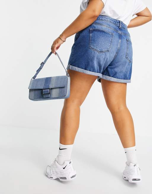 Noisy May Curve – Mom-Jeansshorts in verwaschenem Mittelblau, 2 von 4