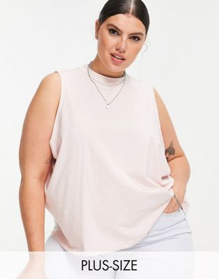 Noisy May Curve cotton swing top in pink - PINK