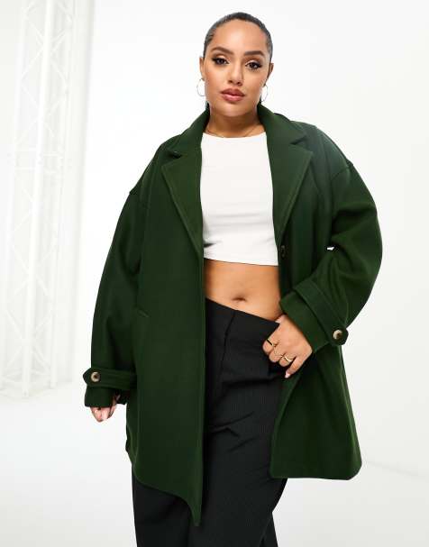 Noisy May Curve – Oversize-Jacke in Khaki mit Kragen - view 1