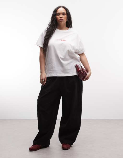 Noisy May Curve – Oversize-T-Shirt in Weiß mit „Chai“-Print am Rücken, 4 von 4