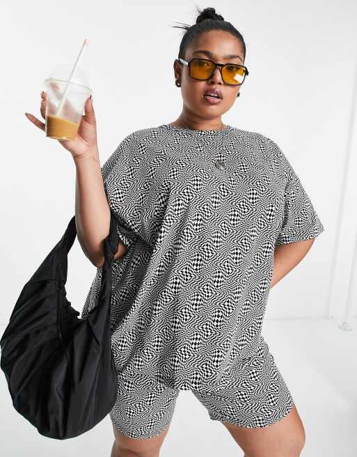 Noisy May Curve - Oversized T-shirt med skaktern - Del af sæt - Kun hos ASOS