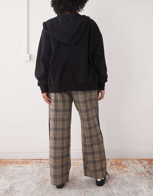 Noisy May Curve - Pantalon ample à carreaux et bandes latérales - Beige, 3 de 5