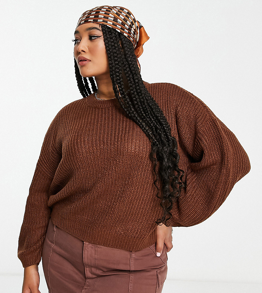 ribbed sweater in brown