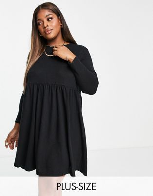 Noisy May Curve long sleeve smock dress in black - ASOS Price Checker