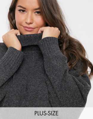 dark grey roll neck jumper
