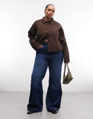 Noisy May Curve - Rooxy - Denim-Schlagjeans in Mittelblau mit hohem Bund