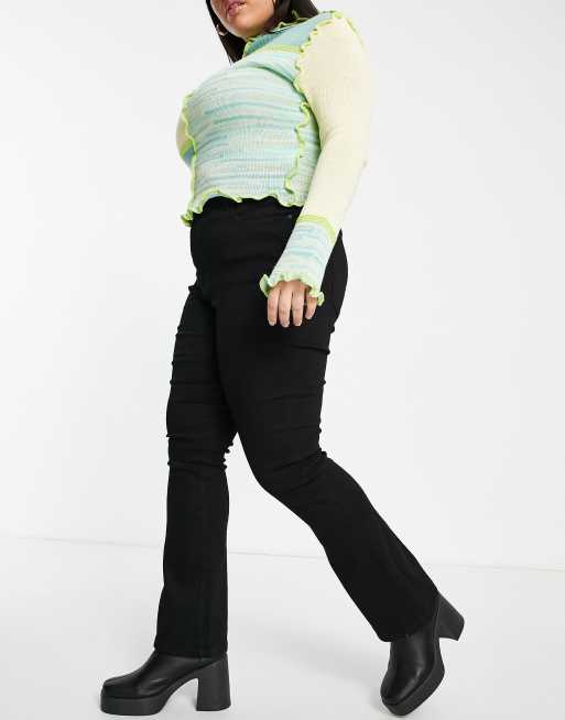 Noisy May Curve – Sallie – Schlagjeans in Schwarz mit hohem Bund, 4 von 4