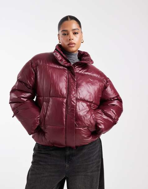 Noisy May Curve shiny puffer in burgundy - view 1