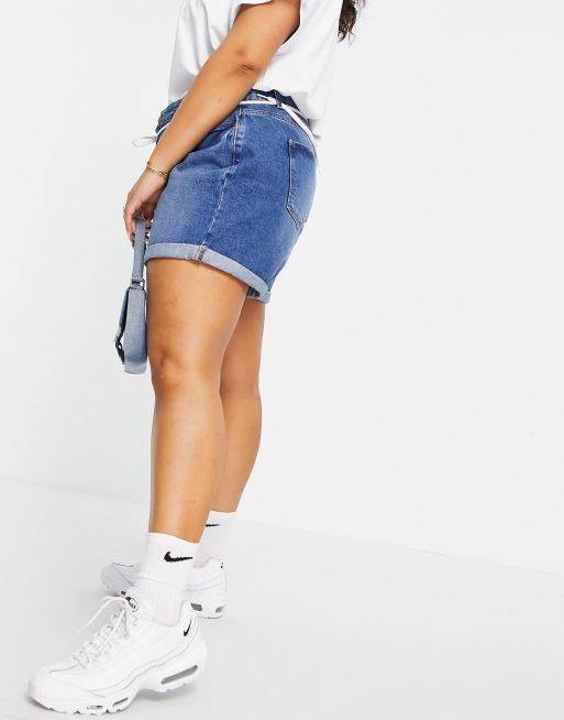 Noisy May Curve - Short mom en jean - Bleu moyen délavé, 4 de 4
