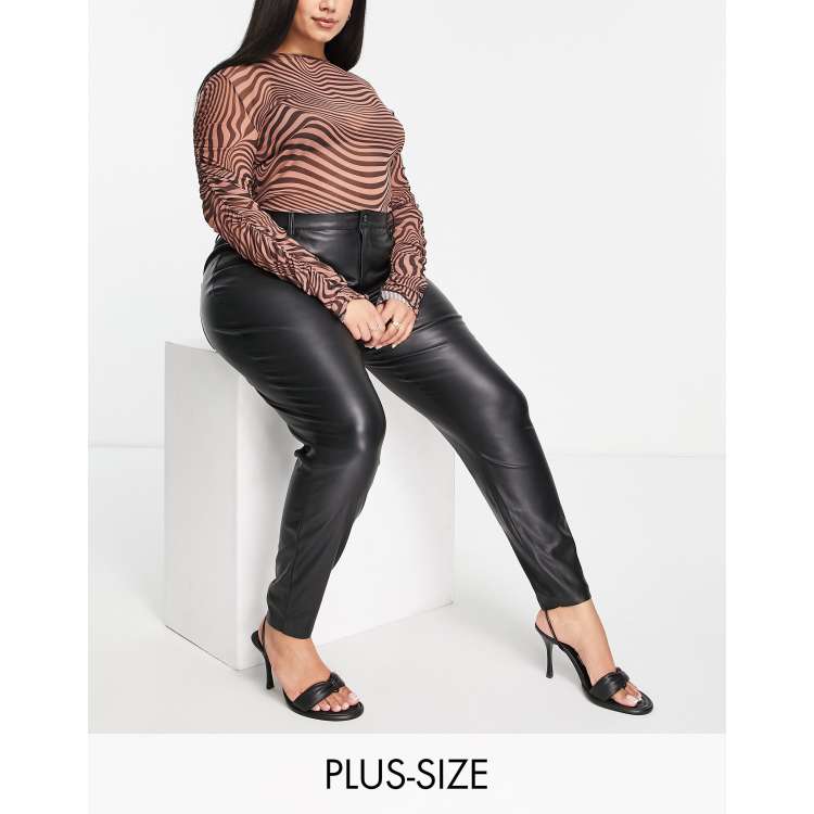 Plus hot sale leather trousers