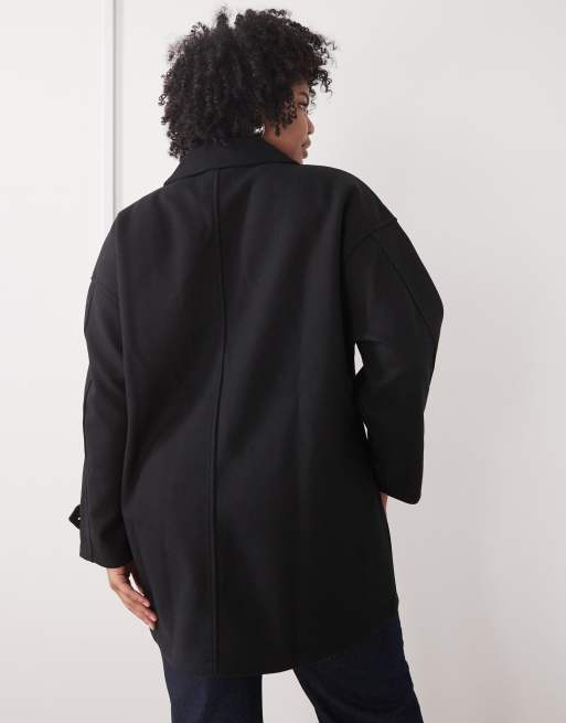 Noisy May Curve - Sort jakke med oversized krave, 4 af 4
