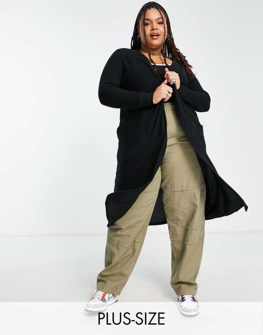 Noisy May Curve - Sort longline-cardigan