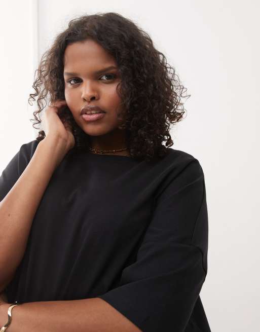 Noisy May Curve - Sort T-shirt-kjole i firkantet snit, 2 af 4