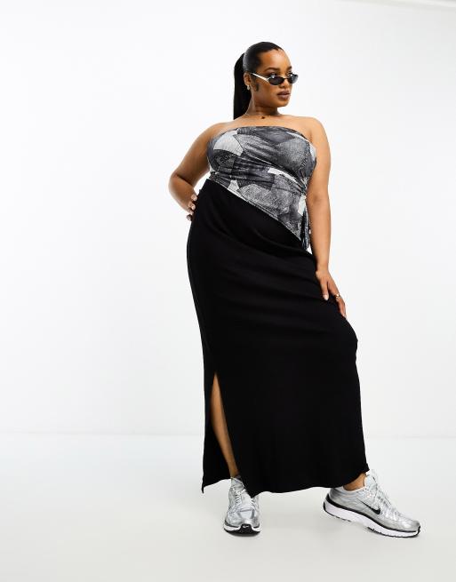 Black half 2025 maxi skirt