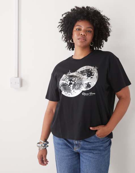 Noisy May Curve - T-shirt imprimé disco - Noir - view 1