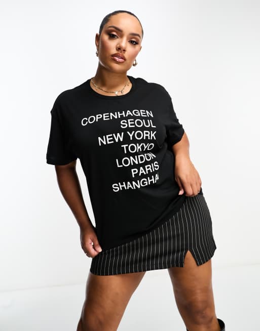 Noisy May Curve - T-shirt nera con città