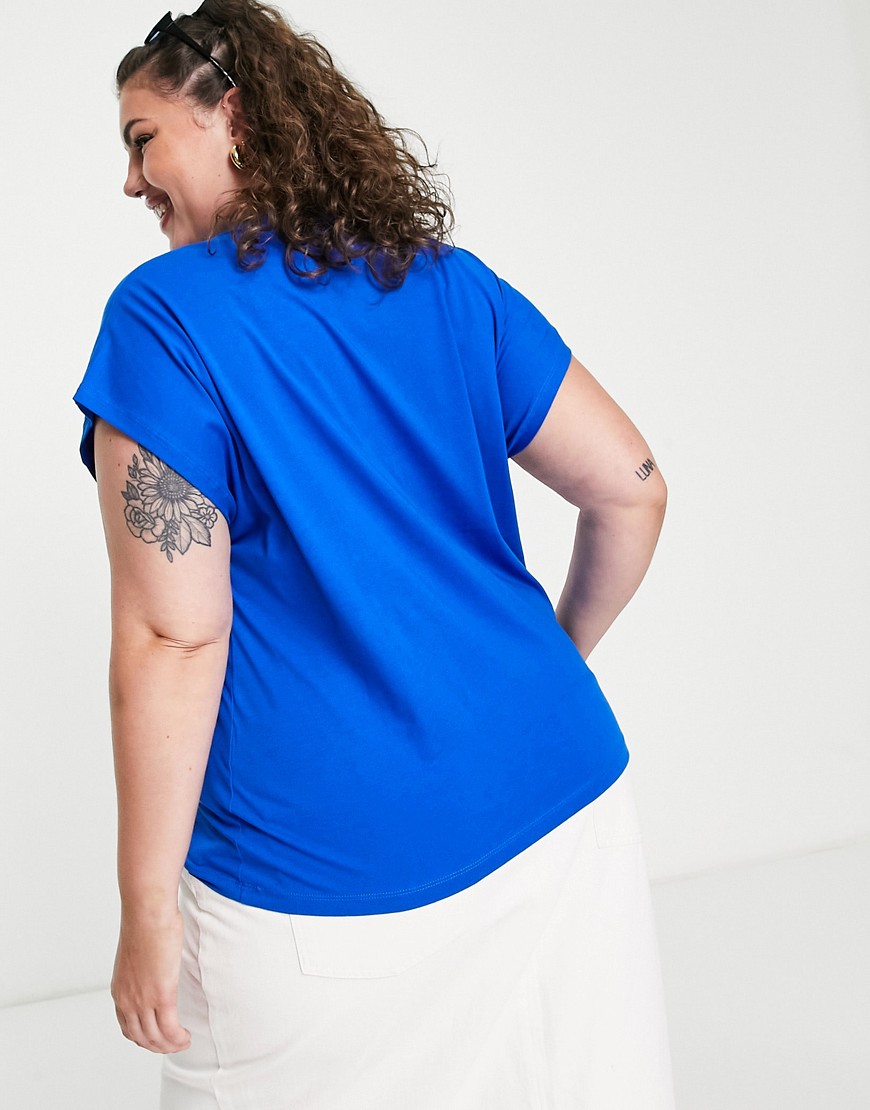 T-shirt oversize blu acceso con stampa sul davanti - Noisy May Curve T-shirt donna  - immagine2