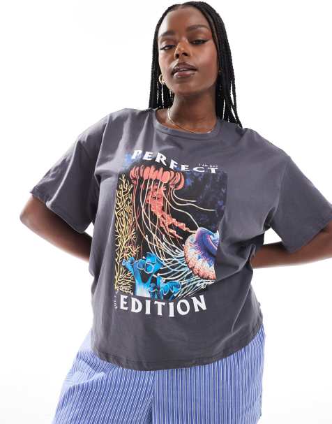 Noisy May Curve t-shirt with perfect print in black - view 1