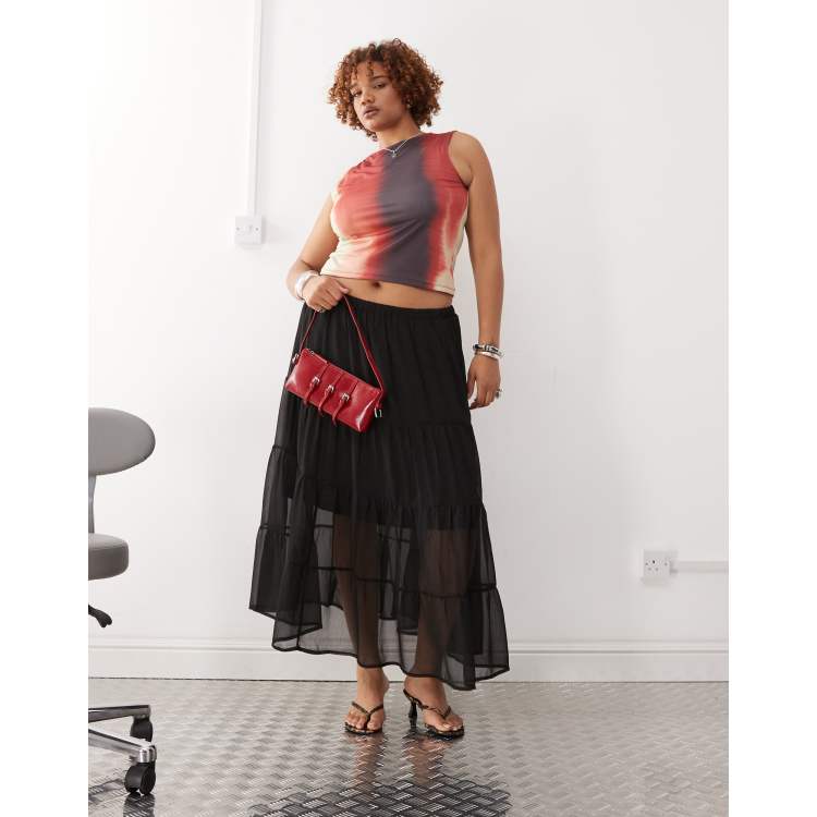 スカート RONRON SHIRRING RIBBON LONG SKIRT BLACK RR23BSK1911BK SHIRRING RIBBON LONG SKIRT BLACK - RONRON 론론
