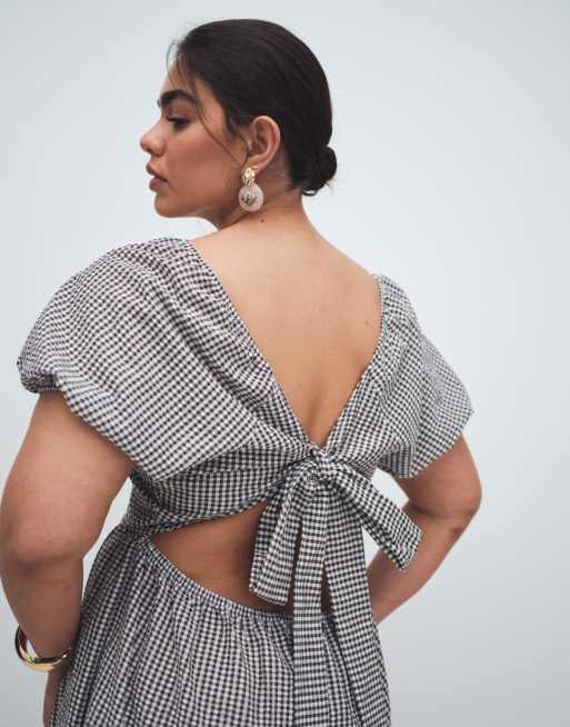 seersucker mini dress Gingham Seersucker Mini Dress
