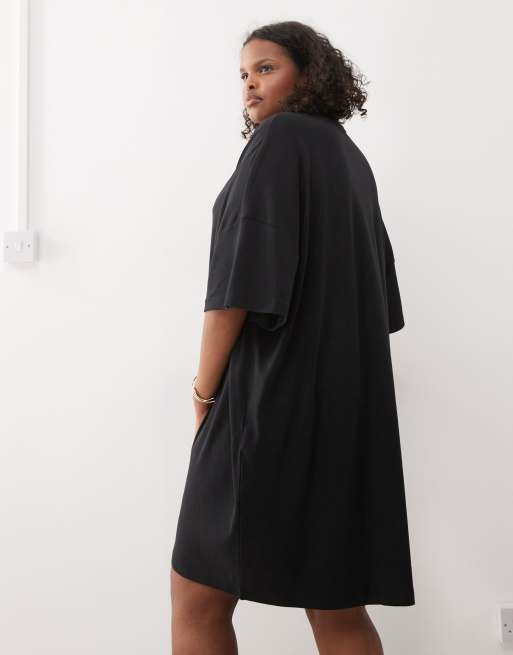 Noisy May Curve - Vestito t-shirt squadrato nero, 4 di 4