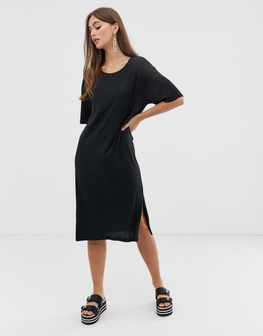 Noisy May — Czarna sukienka koszulowa typu oversize