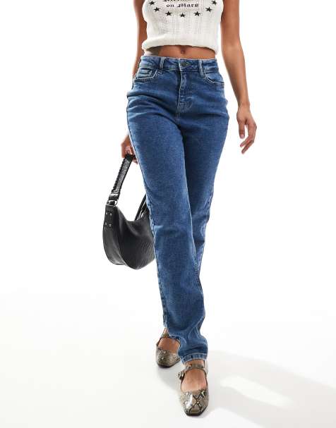 Noisy May - Daisy - Mom jeans met hoge taille in blauw - view 1