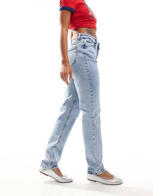 Noisy May - Daisy - Mom jeans met hoge taille in gewassen lichtblauw, 3 van 5