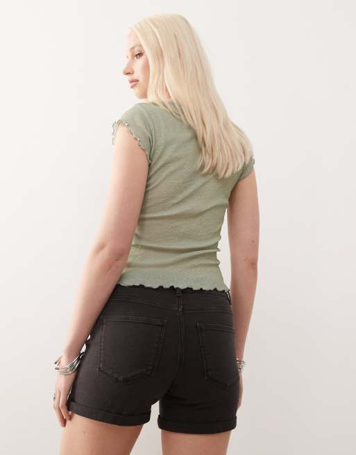 Noisy May – Debby – Svarta jeansshorts, 4 av 5