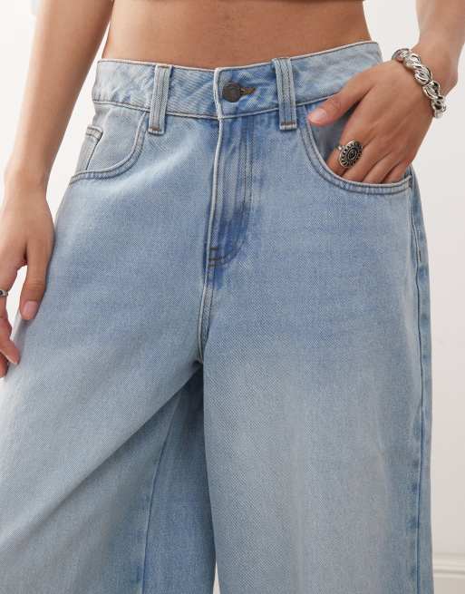 Noisy May denim culottes in light blue wash