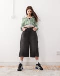 [Noisy May] Noisy May denim culottes in washed black S Black