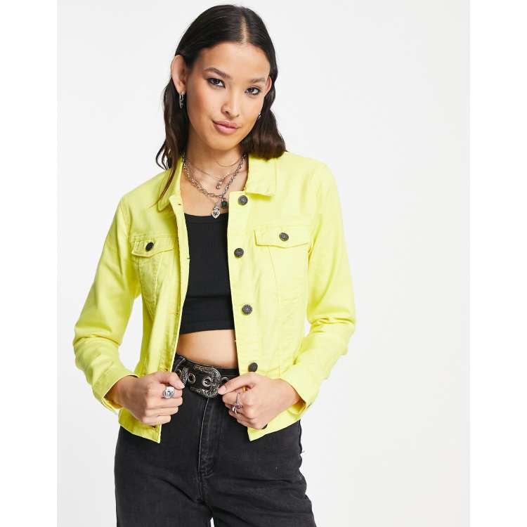 Pale yellow best sale jean jacket