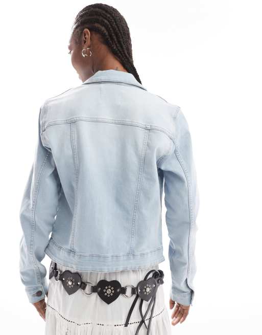 Noisy May denim jacket in light wash blue, 2 of 4