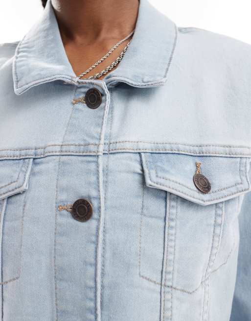 Noisy May denim jacket in light wash blue, 4 of 4