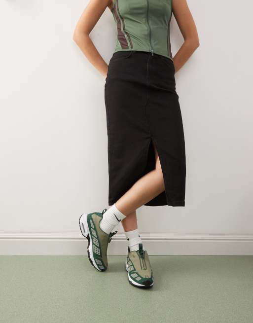 Noisy May denim midi skirt in black, 2 of 5