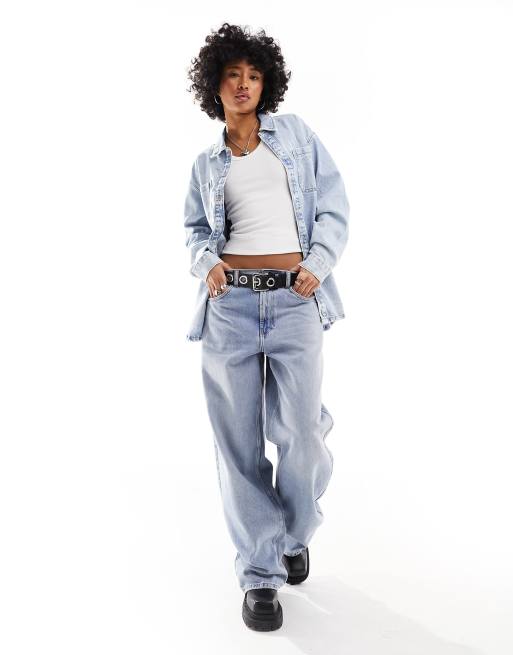 Noisy May denim shacket in light-blue wash, 2 of 4