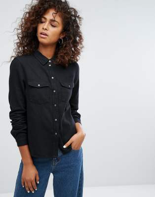 black denim shirt womens