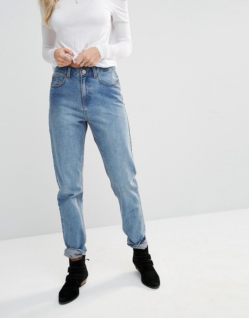 Noisy May - Donna - Mom jeans met hoge taille-Blauw