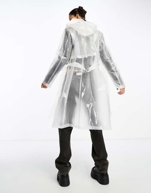 Black clear outlet raincoat