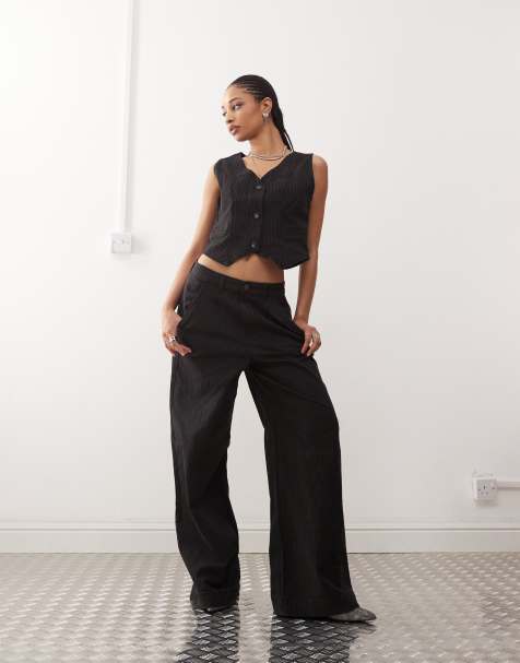 Noisy May – Elegantes Jeans-Set in Schwarz mit Nadelstreifen - view 1