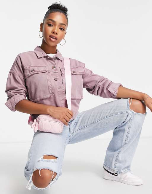 Missguided Purple Regular Denim Jacket