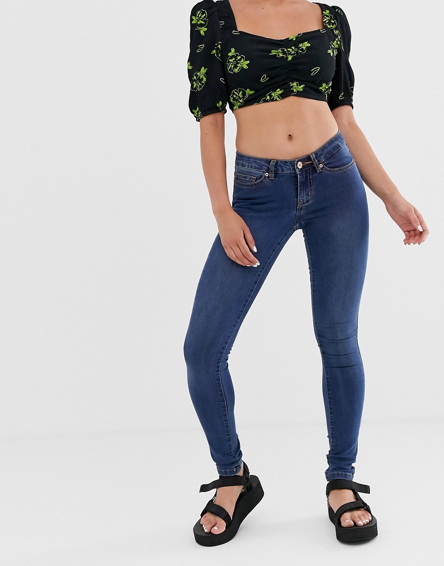 Noisy May - Eve - Lage, smalle jeans-Blauw