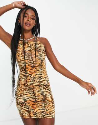 bodycon tiger print dress
