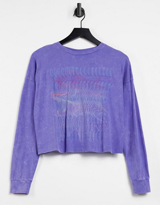 Noisy May exclusive oversized t-shirt with motif in washed purple
