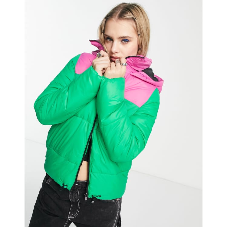 Lime green 2025 pink jacket